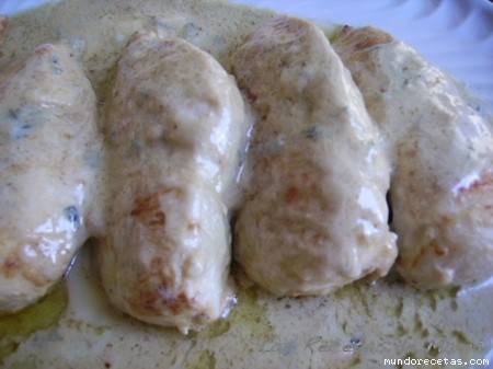 Receta de Pechuguitas de pollo al Gorgonzola Receta de Pechuguitas de pollo al Gorgonzola