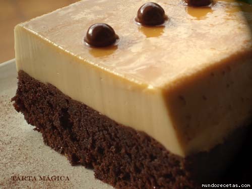 Receta de Tarta mágica o pastel imposible Receta de Tarta mágica o pastel imposible