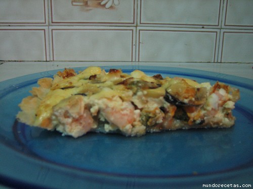 Receta de Pastel de Gambas y Mejillones Receta de Pastel de Gambas y Mejillones