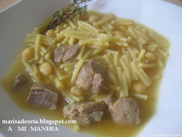 Receta de OSOBUCO CON FIDEOS GORDOS Y GARBANZOS Receta de OSOBUCO CON FIDEOS GORDOS Y GARBANZOS