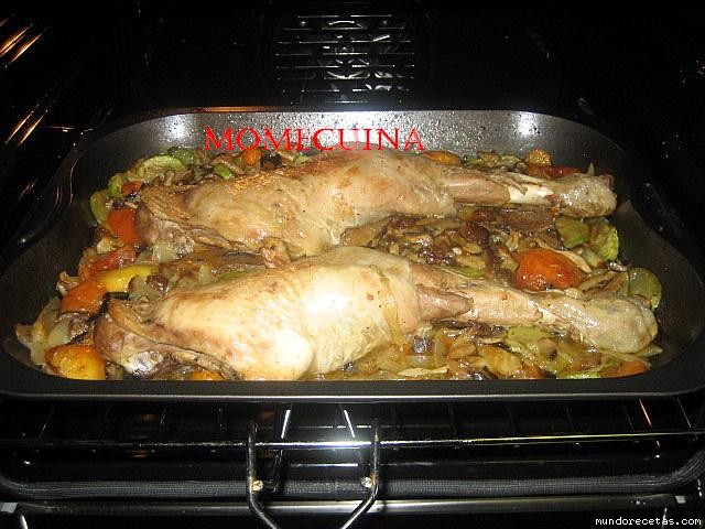 Receta de Piernas de pavo o muslos con guarnición Receta de Piernas de pavo o muslos con guarnición