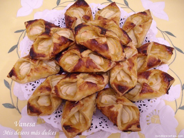 Receta de PAÑUELITOS DE HOJALDRE CON MANZANA Receta de PAÑUELITOS DE HOJALDRE CON MANZANA