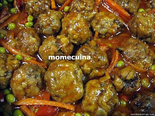 Receta de Albóndigas a la jardinera Receta de Albóndigas a la jardinera