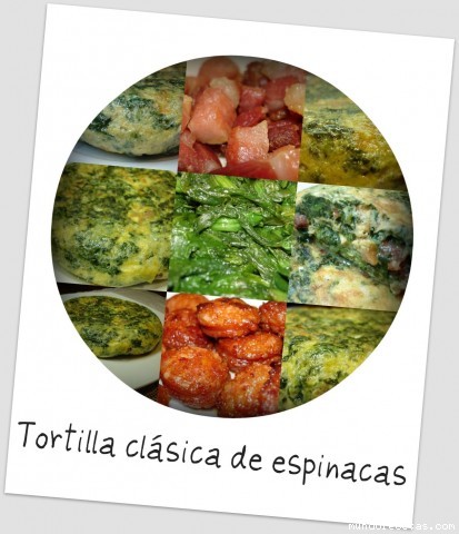 Receta de TORTILLA DE ESPINACAS CON TORREZNOS Receta de TORTILLA DE ESPINACAS CON TORREZNOS