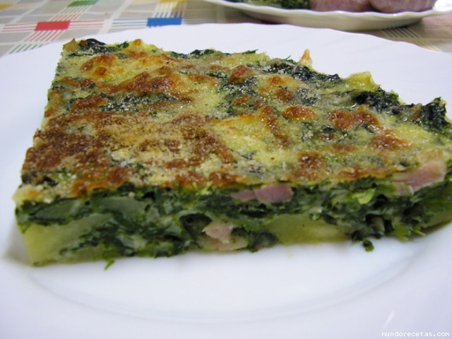 Receta de Pastel de espinacas y patatas (microondas) Receta de Pastel de espinacas y patatas (microondas)