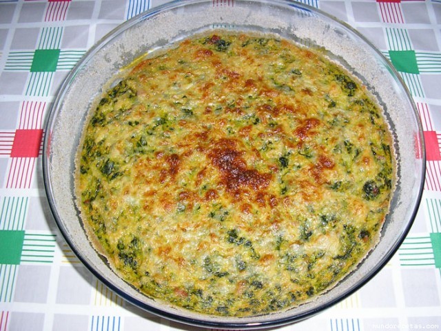 Receta de Tarta flan de espinacas y zanahoria (microondas)