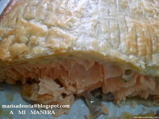 Receta de Salmón enrejado en hojaldre Receta de Salmón enrejado en hojaldre