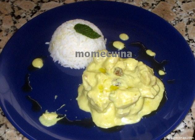 Receta de Pollo al curry con arroz vaporizado (thermomix) Receta de Pollo al curry con arroz vaporizado (thermomix)