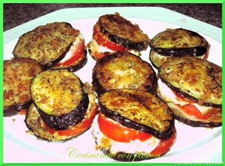 Receta de Bocados de berenjena, tomate y mozzarella