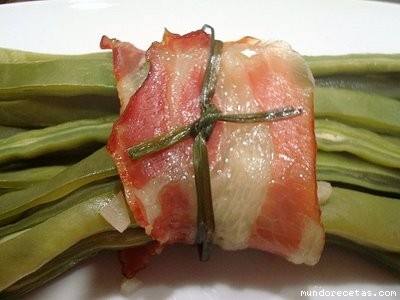 Receta de Ataditos de judias verdes al vapor Receta de Ataditos de judias verdes al vapor