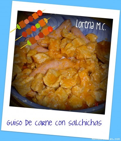 Receta de GUISO DE CARNE CON SALCHICHAS Receta de GUISO DE CARNE CON SALCHICHAS