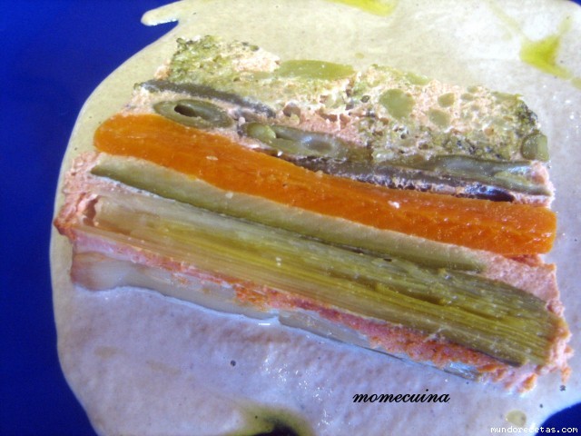 Receta de Pastel de verduras con salsa de champiñones(thermomix) Receta de Pastel de verduras con salsa de champiñones(thermomix)