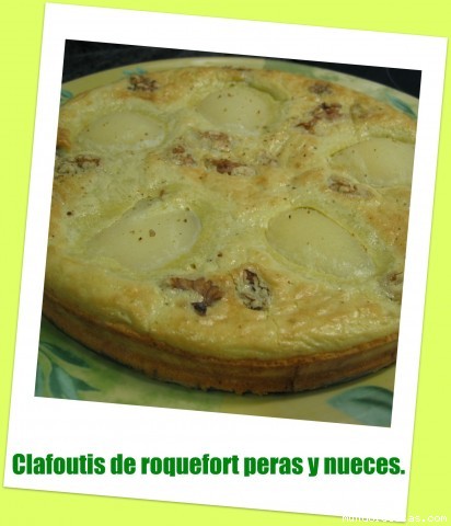 Receta de Clafoutis de roquefort, peras y nueces.