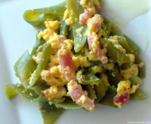 Receta de judias verdes a la carbonara de mi casa