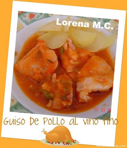 Receta de Guiso de pollo al vino fino Receta de Guiso de pollo al vino fino