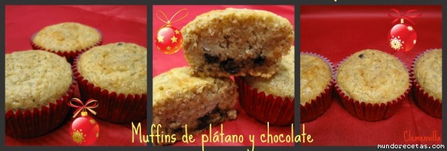Receta de muffins de plátano y chocolate Receta de muffins de plátano y chocolate