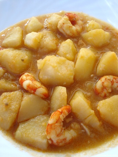 Receta de Patatas con Langostinos I Receta de Patatas con Langostinos I