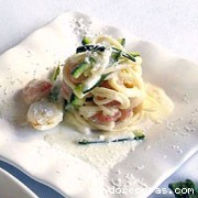 Receta de Spaguettis con gorgonzola y calabacín4-5 (Thermomix) Receta de Spaguettis con gorgonzola y calabacín4-5 (Thermomix)