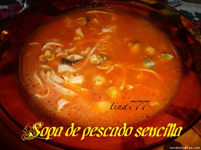 Receta de Sopa de pescado tina777 Receta de Sopa de pescado tina777