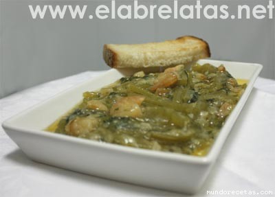 Receta de Borrajas con gambas Receta de Borrajas con gambas