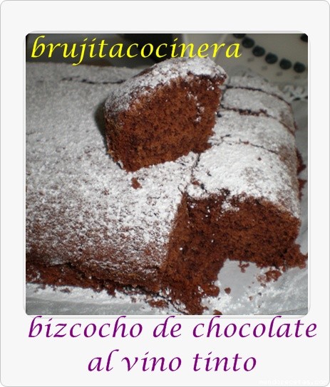 Receta de BIZCOCHO DE CHOCOLATE AL VINO TINTO Receta de BIZCOCHO DE CHOCOLATE AL VINO TINTO