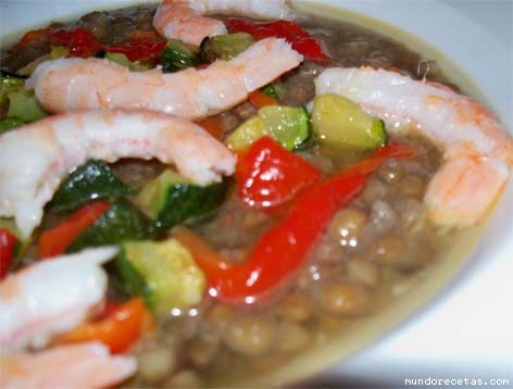 Receta de potaje de lentejas y langostinos Receta de potaje de lentejas y langostinos