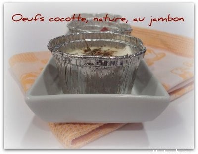 Receta de Huevos Cocotte con jamón serrano (Varoma / Thermomix)) Receta de Huevos Cocotte con jamón serrano (Varoma / Thermomix))