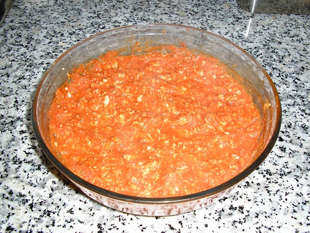 Receta de Salsa Boloñesa de pollo para pasta (microondas) Receta de Salsa Boloñesa de pollo para pasta (microondas)
