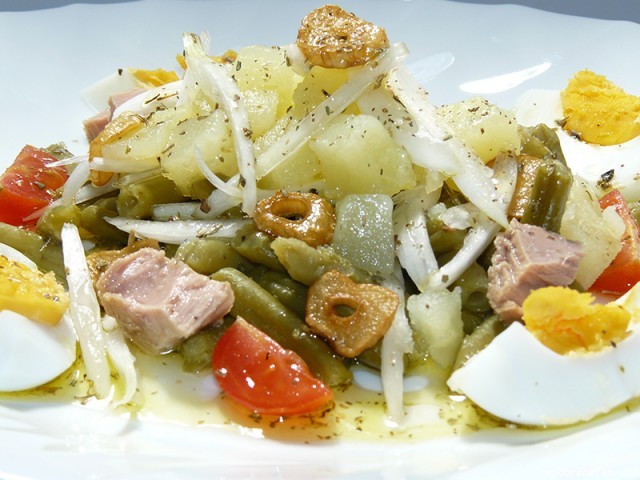 Receta de Ensalada templada de judias verdes Receta de Ensalada templada de judias verdes