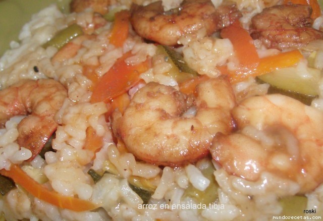 Receta de Arroz en ensalada tibia Receta de Arroz en ensalada tibia