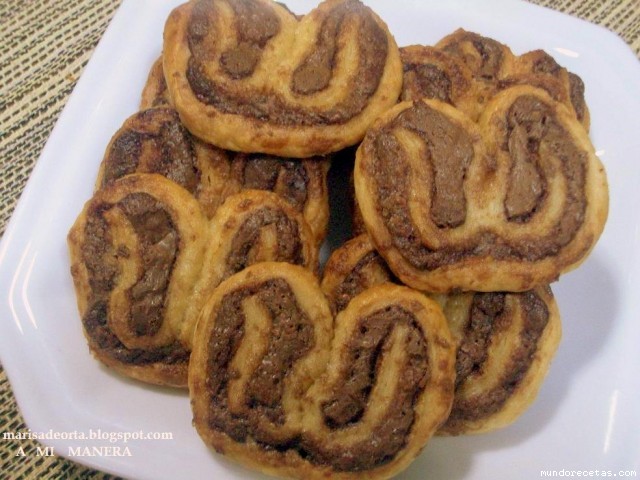 Receta de Palmeritas de chocolate. Receta de Palmeritas de chocolate.