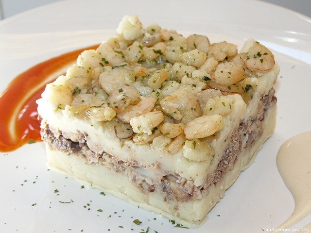 Receta de Pastel salado tierra y mar Receta de Pastel salado tierra y mar