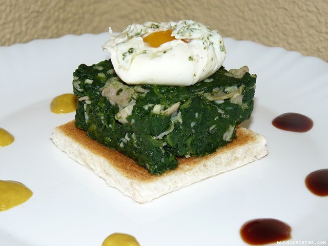 Receta de Espinacas con huevo poch