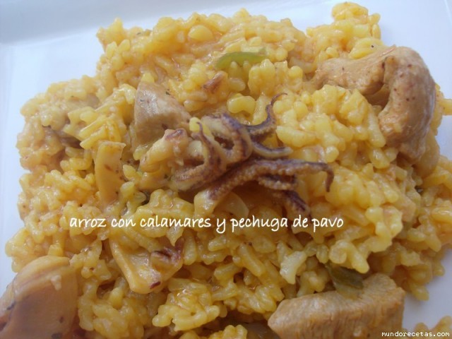 Receta de Arroz con calamares y pavo Receta de Arroz con calamares y pavo