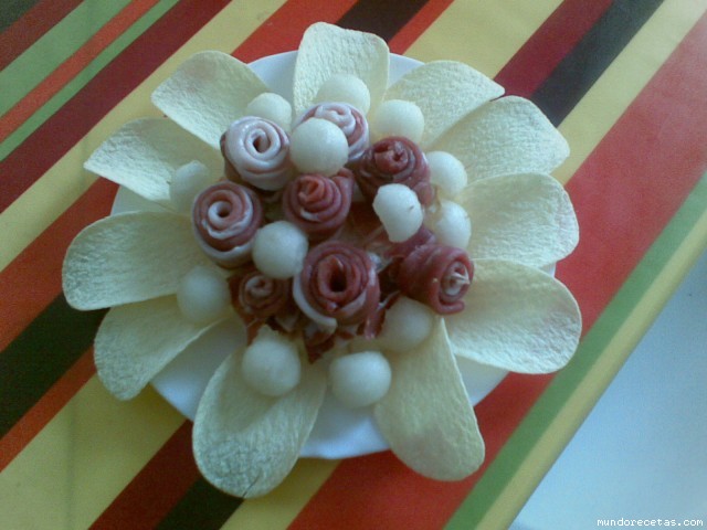 Receta de Rosas de Melón con Jamón Receta de Rosas de Melón con Jamón