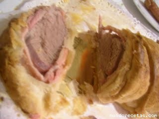 Receta de Solomillo en hojaldre con bacon y paté Receta de Solomillo en hojaldre con bacon y paté