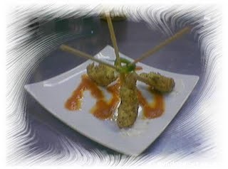 Receta de Pinchos de langostinos con gazpacho de remolacha Receta de Pinchos de langostinos con gazpacho de remolacha