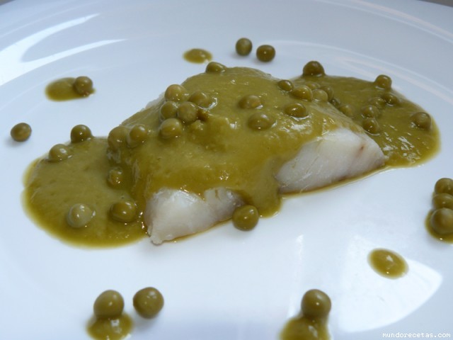Receta de Bacalao en salsa verde de guisantes Receta de Bacalao en salsa verde de guisantes