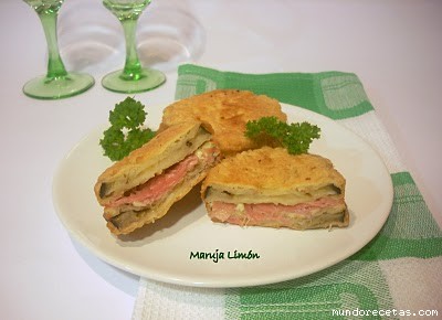 Receta de Sandwiches de berenjena y jamón Receta de Sandwiches de berenjena y jamón
