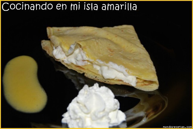 Receta de Filloas rellenas de crema de queso y melocotón(paso a paso) Receta de Filloas rellenas de crema de queso y melocotón(paso a paso)