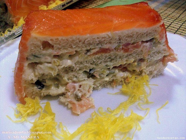 Receta de Ponche salado de salmón ahumado- Receta de Ponche salado de salmón ahumado-