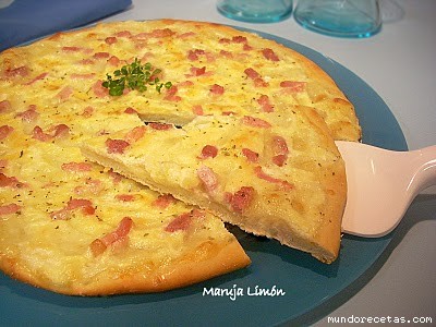 Receta de Pizza carbonara. Receta de Pizza carbonara.