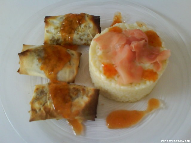 Receta de ROLLITOS DE VERDURA Y ARROZ CON JENGIBRE LAMINADO Receta de ROLLITOS DE VERDURA Y ARROZ CON JENGIBRE LAMINADO