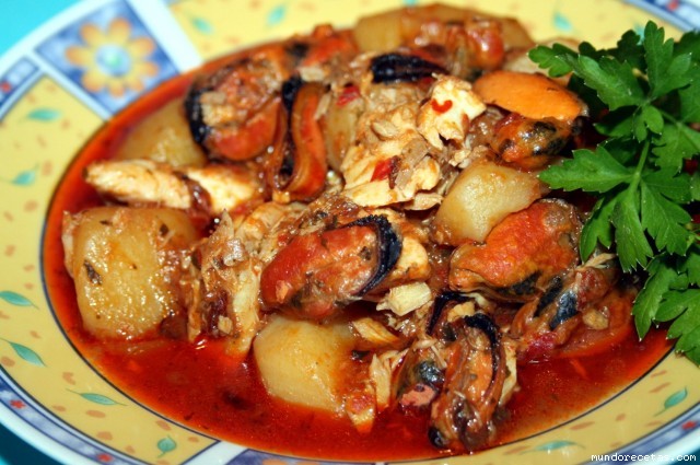 Receta de Lubina guisada con patatas thermomix