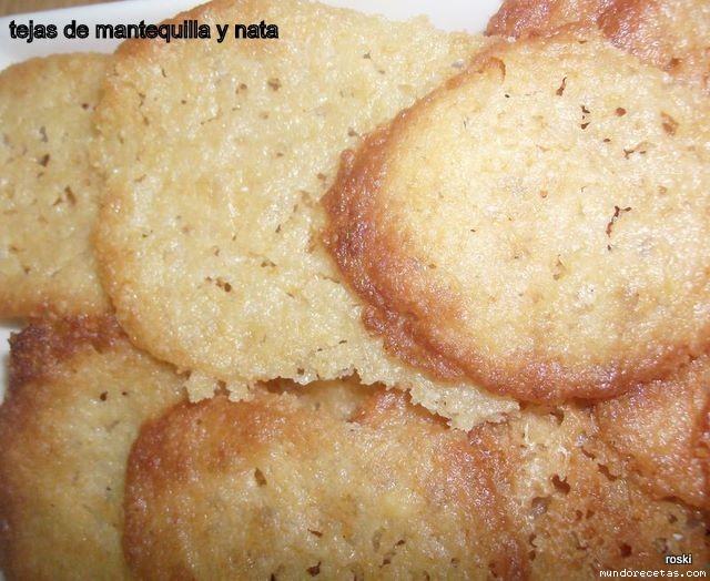 Receta de tejas de mantequilla y nata Receta de tejas de mantequilla y nata