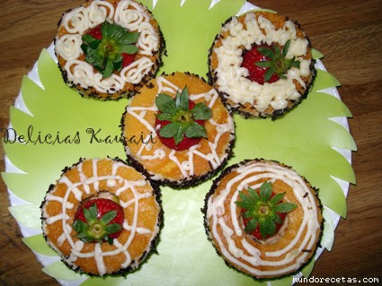Receta de Pasteles de kiwi y fresa Receta de Pasteles de kiwi y fresa