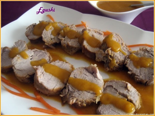 Receta de Solomillo de cerdo con salsa de mango (FussionCook) Receta de Solomillo de cerdo con salsa de mango (FussionCook)