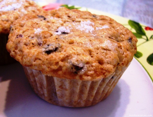 Receta de Muffins de Arándanos y Pepitas de Chocolate Receta de Muffins de Arándanos y Pepitas de Chocolate