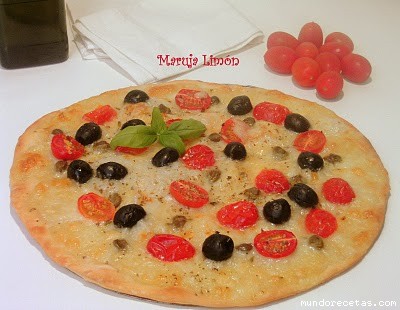 Receta de Pizza de tomate y aceitunas Receta de Pizza de tomate y aceitunas