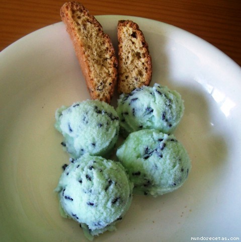 Receta de Helado de Menta con Virutas de Chocolate Receta de Helado de Menta con Virutas de Chocolate